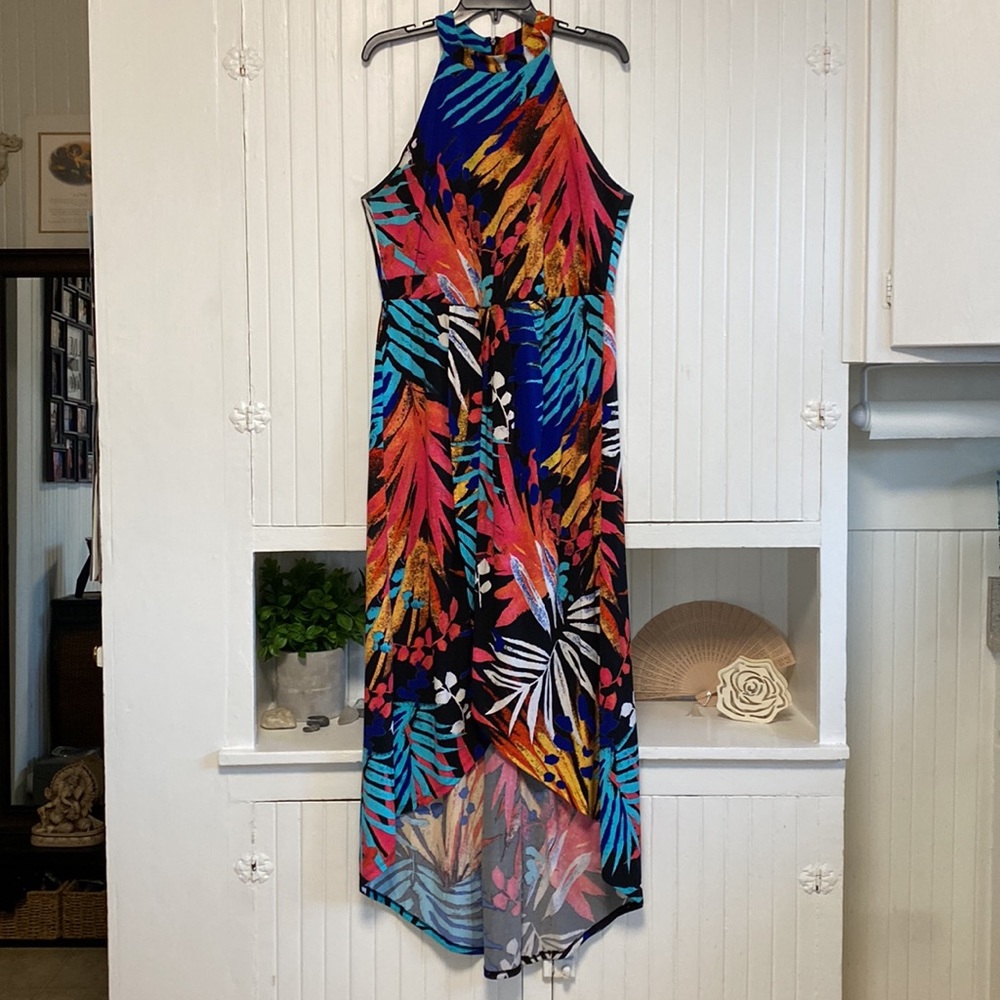 Tropical High Low New York & Co. Maxi Dress - Large